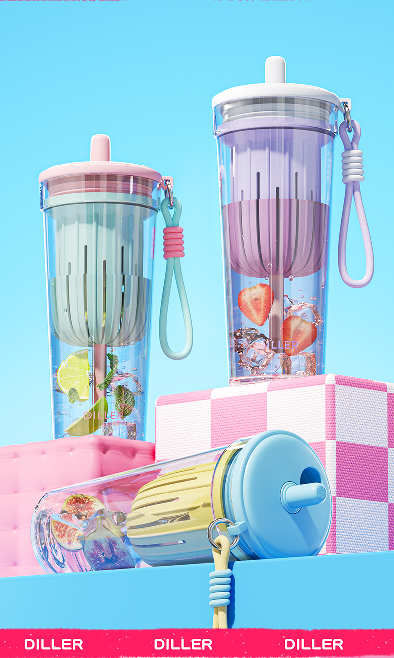 Dual-drink Tritan School Bottle detail 2