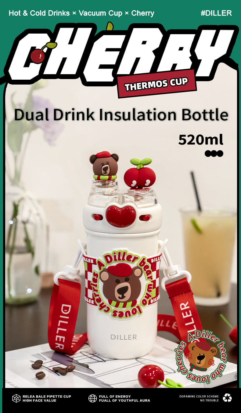 Large Bear Dual-drink Thermos detail 1
