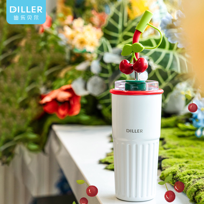 Cherry Straw Insulated Tumbler - Image 3 Cherry Straw Insulated Tumbler (D9236) product image 3