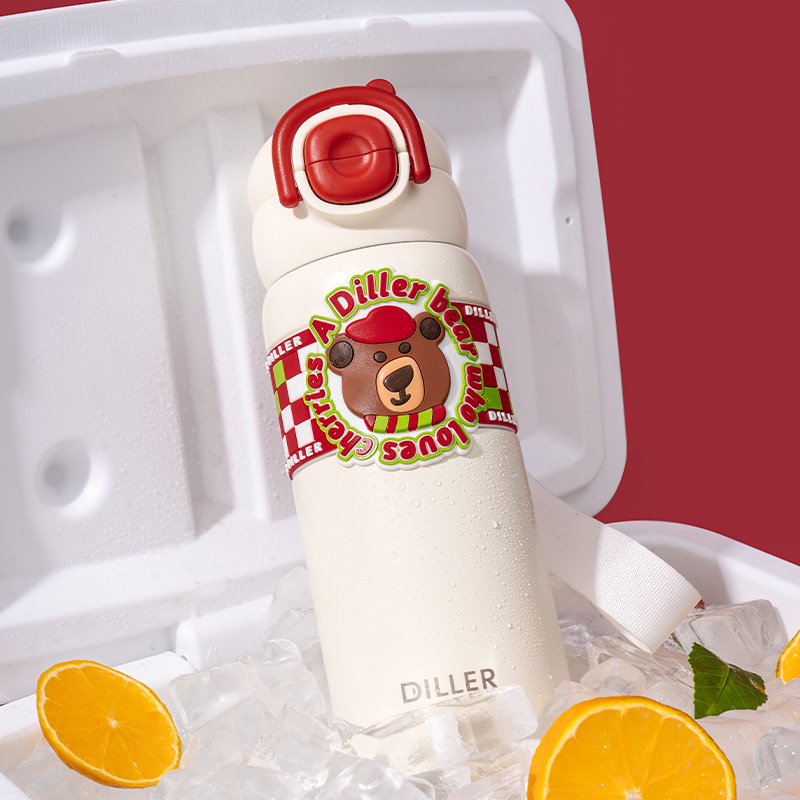Bear Dual-drink Insulated Bottle - Image 3 Bear Dual-drink Insulated Bottle (D9238) product image 3