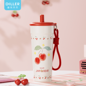 D9434 Character Strap Straw Insulated Bottle (D9434) product image 1