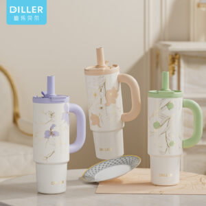 Large Handle Dual-drink Insulated Tumbler (D9555) product image 1